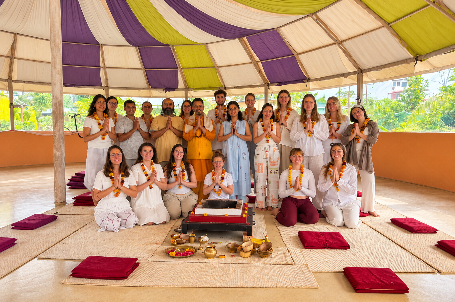 Opening Fire Ceremony at Triguna Yoga School